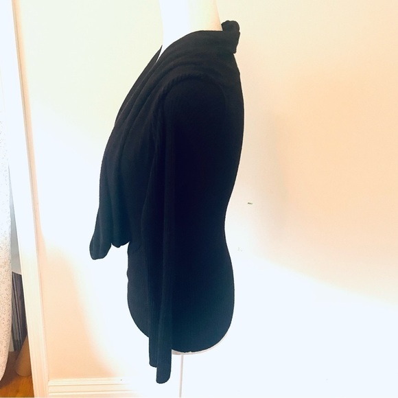 Black Long Sleeve Open Top Draped Women’s Size S - Picture 7 of 11